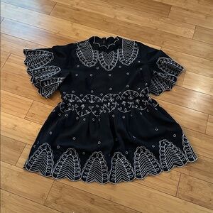 A Pea in the Pod Embroidered Maternity Blouse